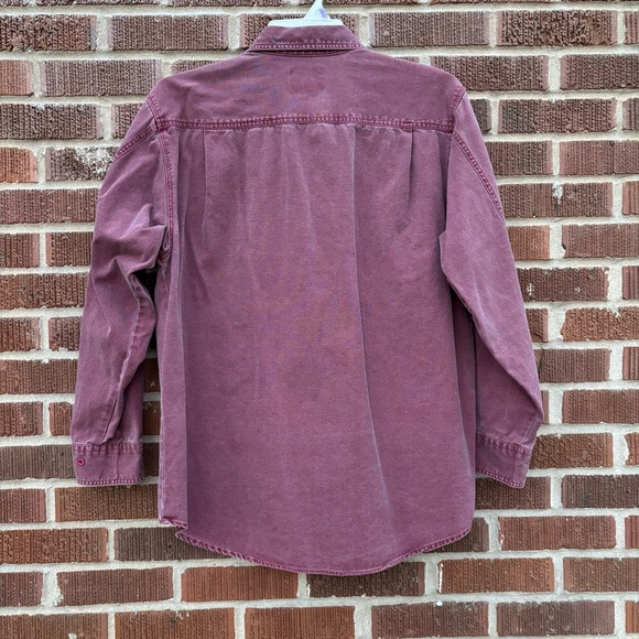 Vtg Wrangler Rugged Wear Pink Button Up Long Sleeve Shirt Size L (16-16 1/2) - Picture 5 of 10